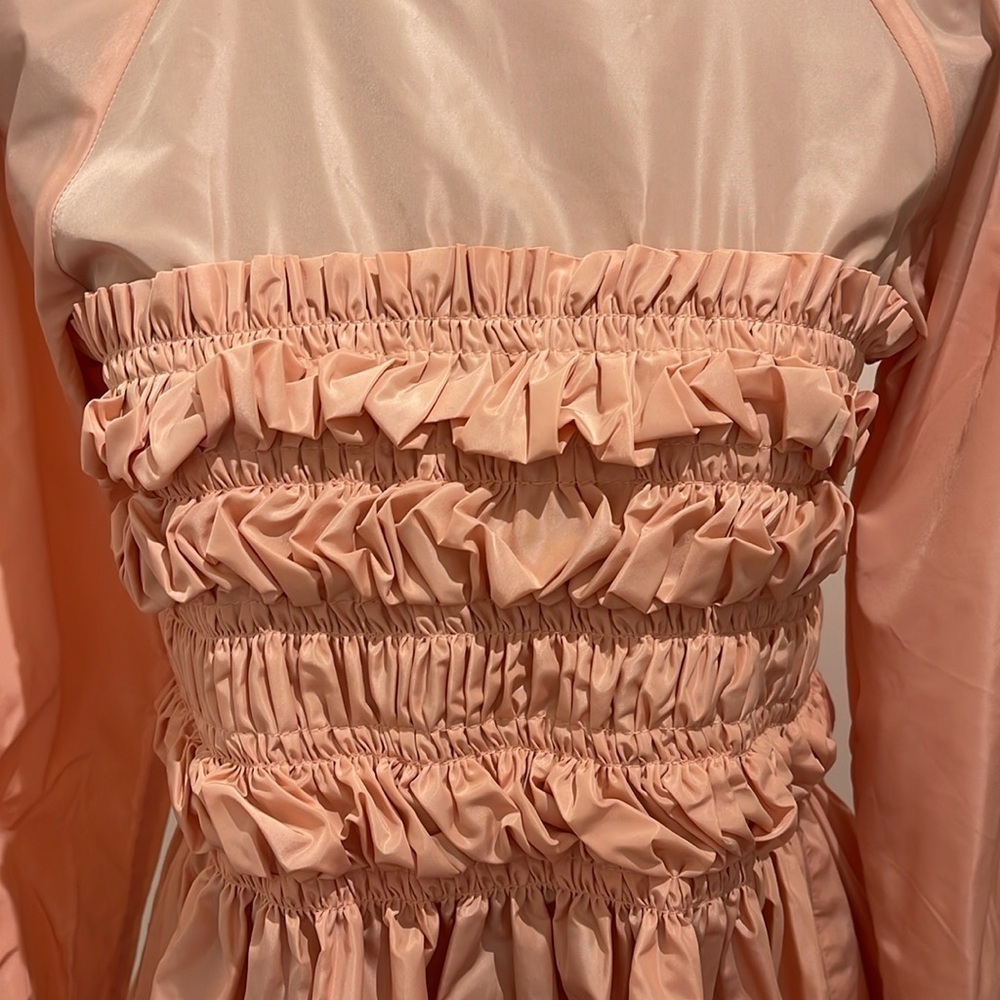 MOLLY GODDARD Peach ruffled tie back bodice flare top size 6UK - Picture 3 of 6